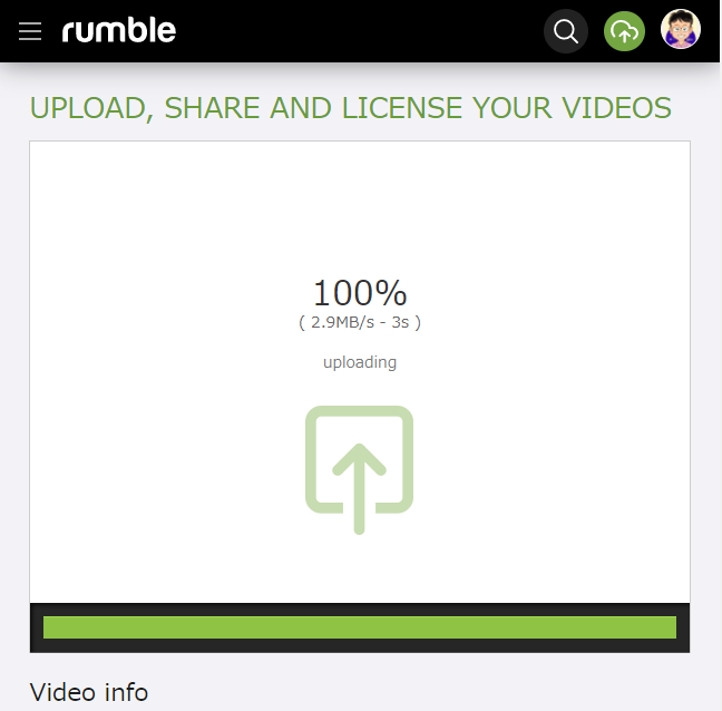 Rumble 動画をアップする方法　その２