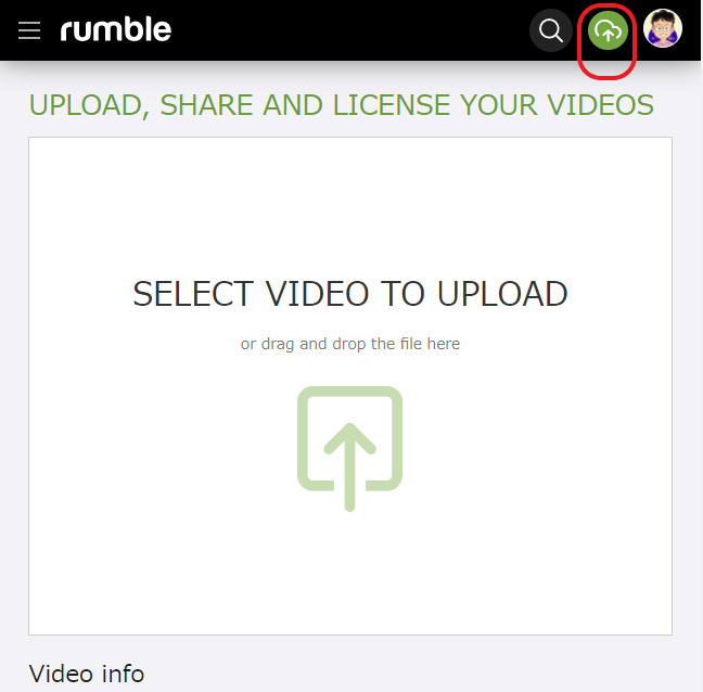 Rumble 動画をアップする方法　その１