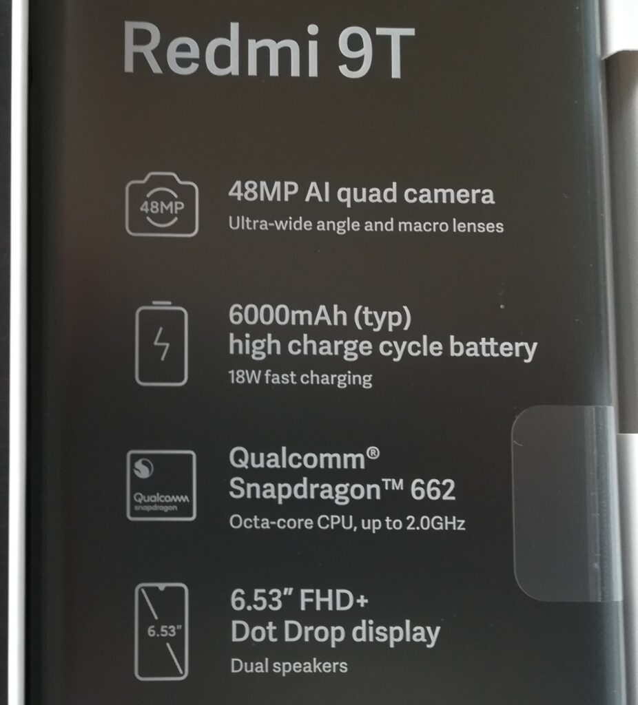 スマホ Redmi 9T 保護フィルムの文字