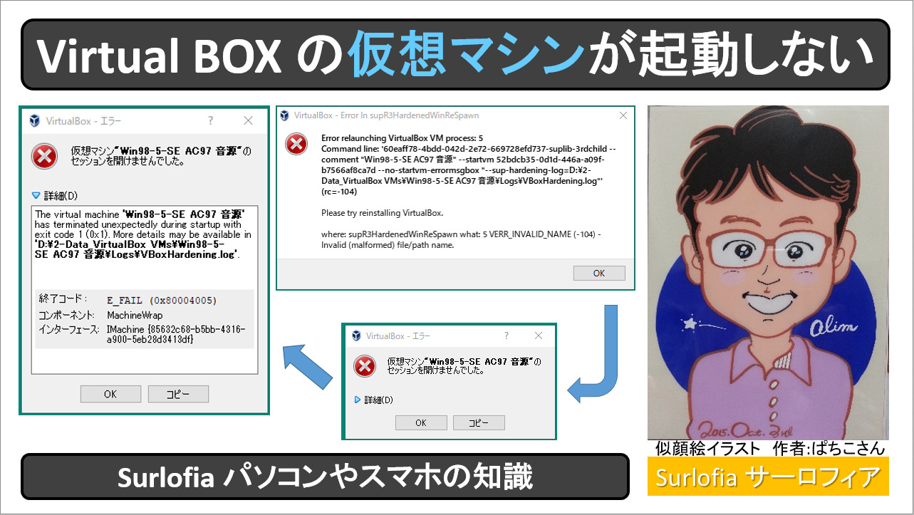 Virtual BOX の仮想マシンが起動しない（解決済み）