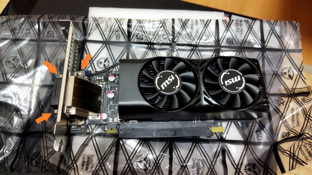 MSI GeForce GTX 1050 Ti 4GT LP 基盤固定ねじ１