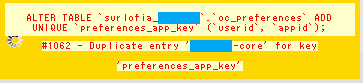 phpMyadmin #1062 Duplicate entry インデックスが重複